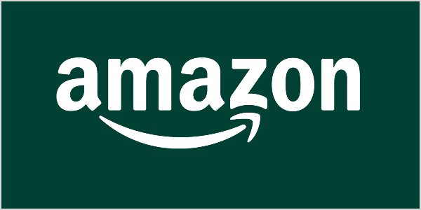 Amazon logo with green background.